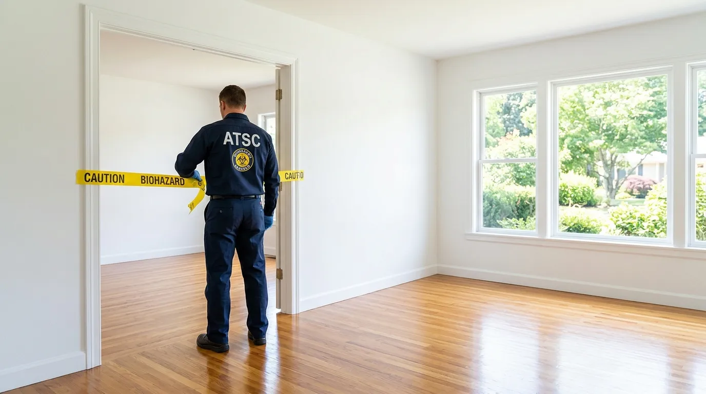 Certified biohazard cleanup crew performing Crime Scene Cleanup in Justice